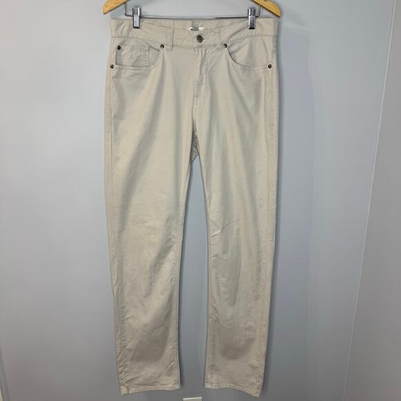 PETER MILLAR  Soft Touch Twill Five Pocket Pant Performance Beige Sz 34x33 - Picture 7 of 8